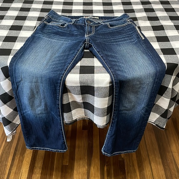 Buckle BKE Culture Cropped Capri Jeans Size 30 x 26 Stretch Metallic Flap Pocket - Picture 8 of 13